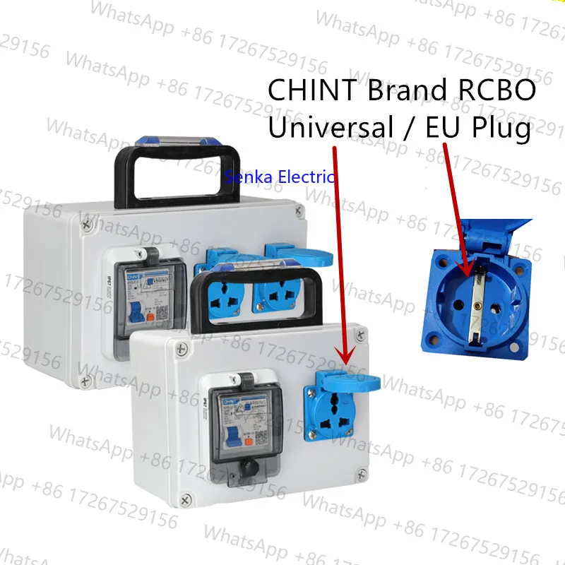 Portable Mobile Electric Box Leakage Protection Outdoor Waterproof Distribution Socket Box with CHINT MCB RCBO Circuit Breaker