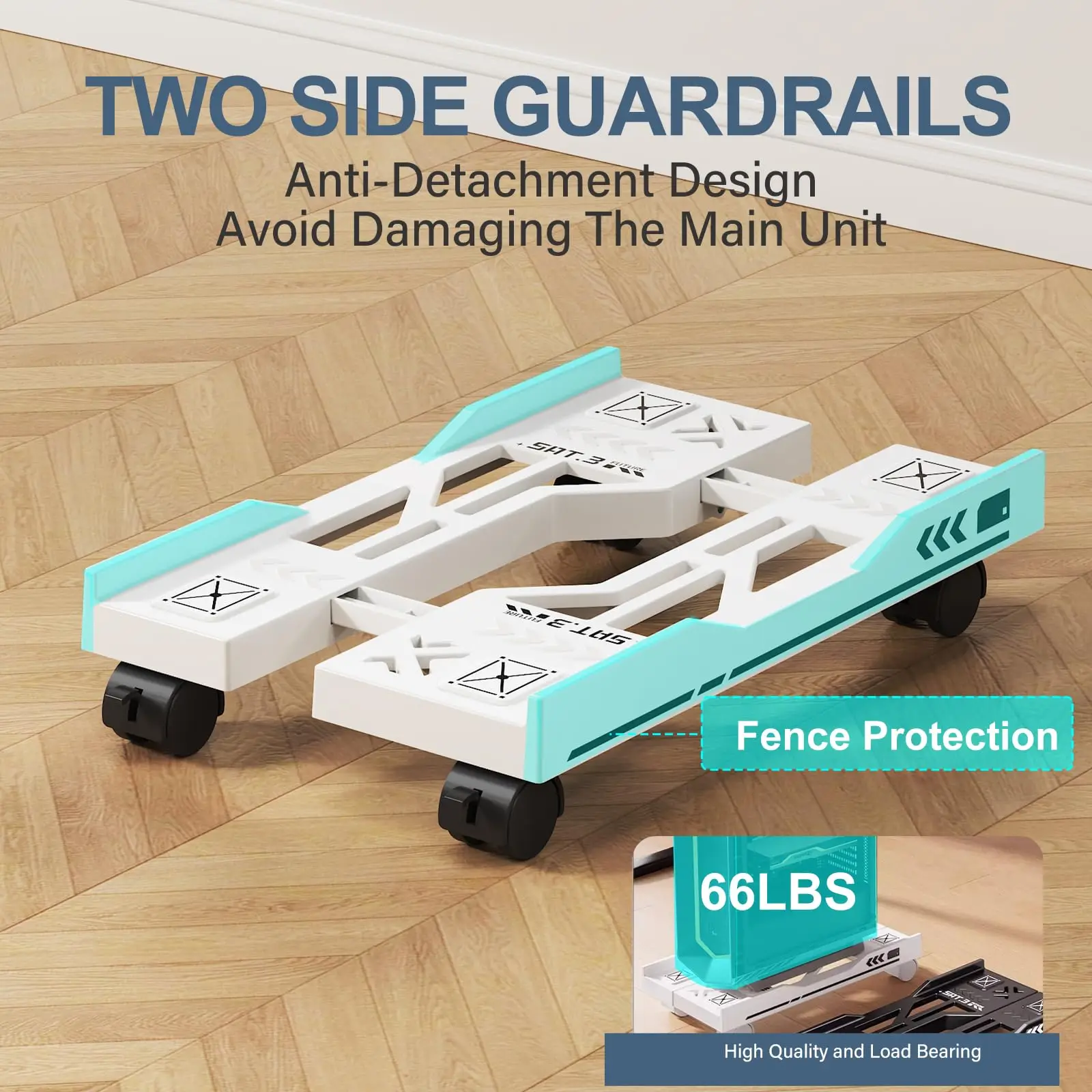 Adjustable Mobile CPU Stand, Ventilated Computer Tower Stand PC Tower Stand with Caster Wheels Fits Most PC, Under Desk Holder