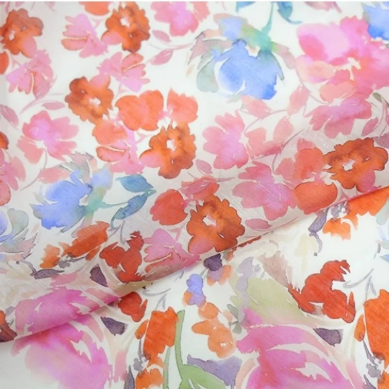 

Floral printed tencel cotton fabric summer woven dress shirt clothing handmade diy designer fabric