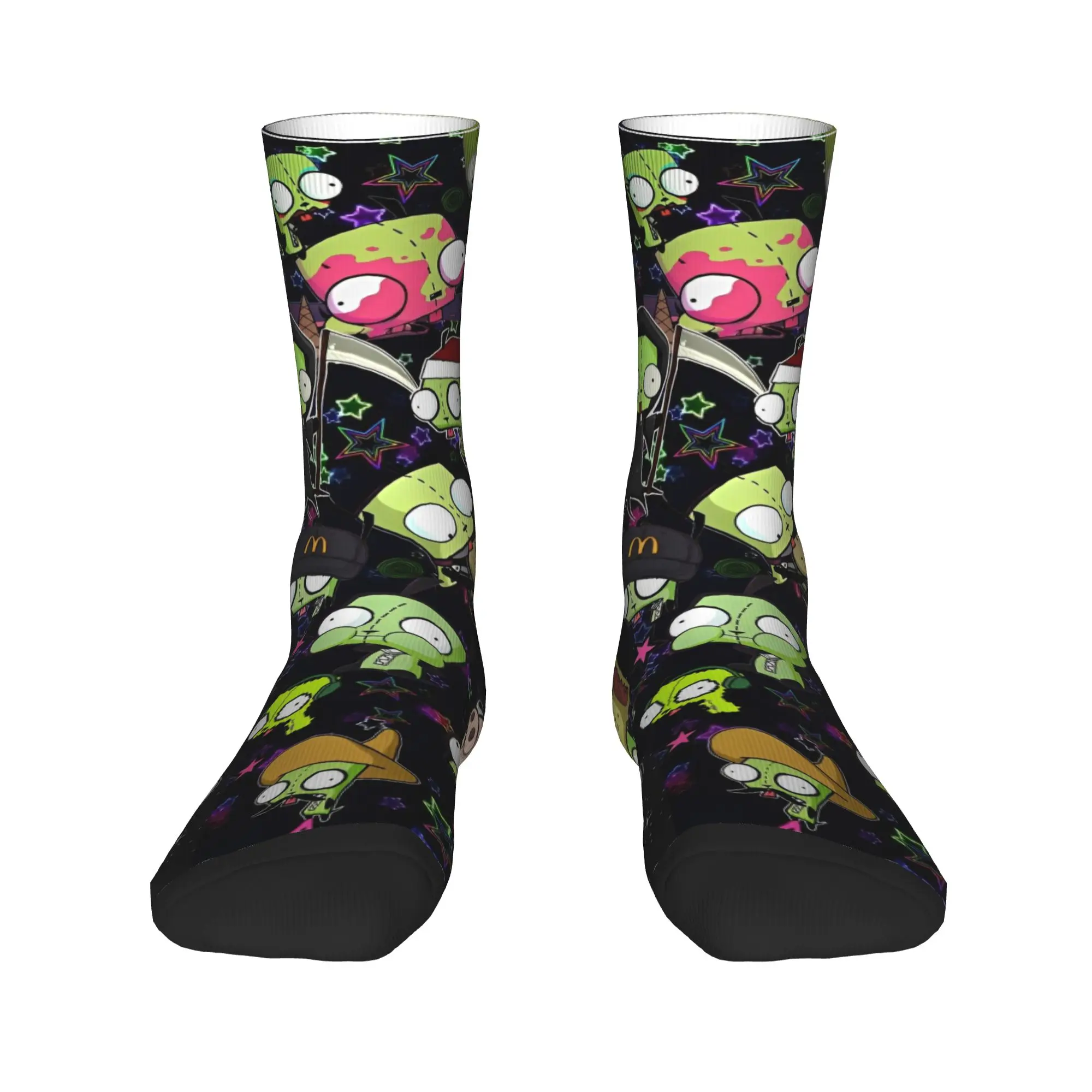 Invader Zim Gir Dib Robot Socks Men's Women's Polyester Fashion  Socks Crazy Spring Summer Autumn Winter Middle Tube Socks Gifts