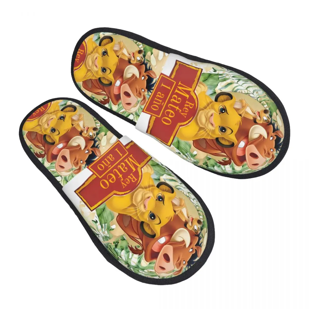 

Женские уютные теплые тапочки из пены с эффектом памяти The Lion King Film в стиле ретро, домашние тапочки Hakuna Matata