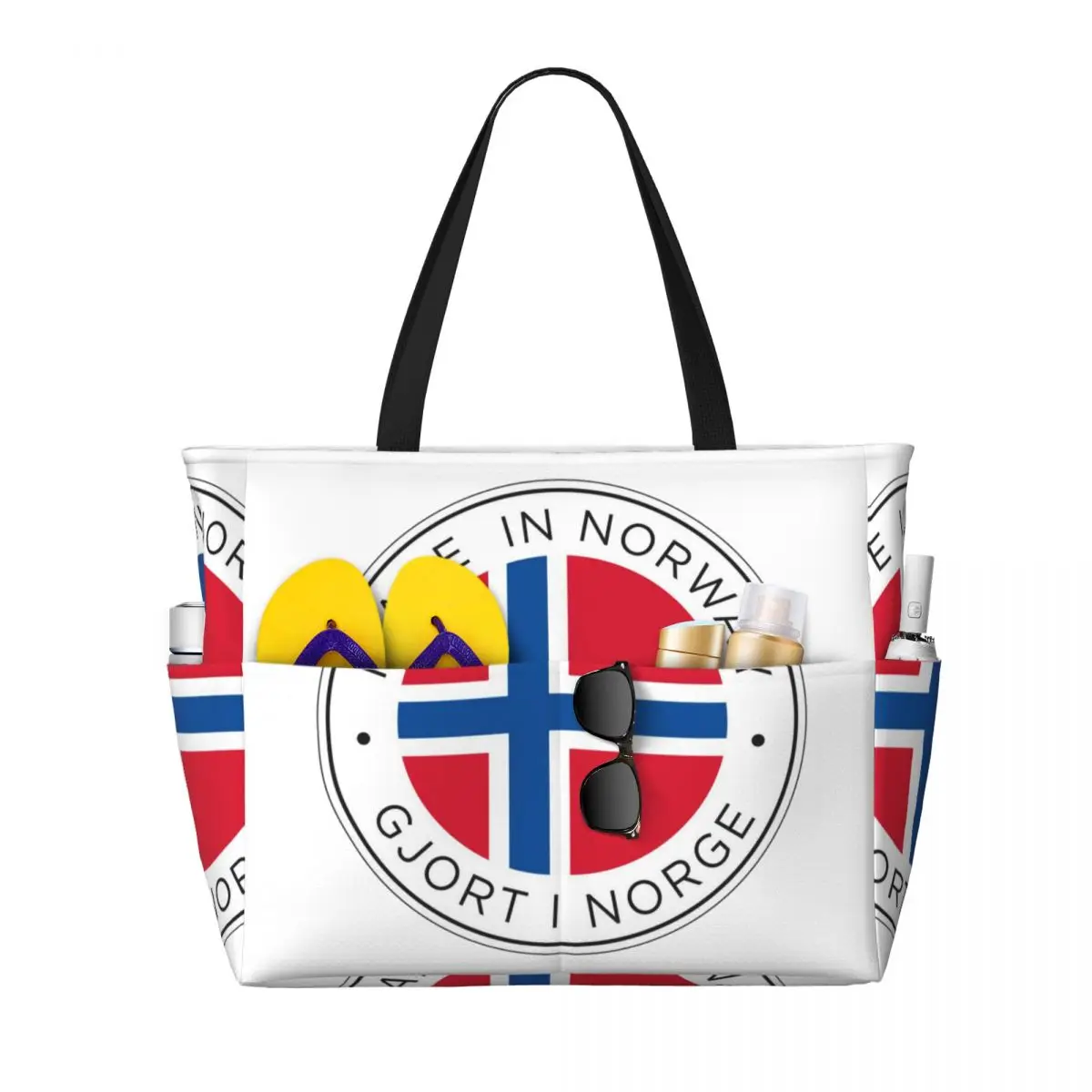 

Norway Flag Beach Tote Bag Sport Gym Yoga Duffle Large Tote Bag Women Travel Bag Fitness bag