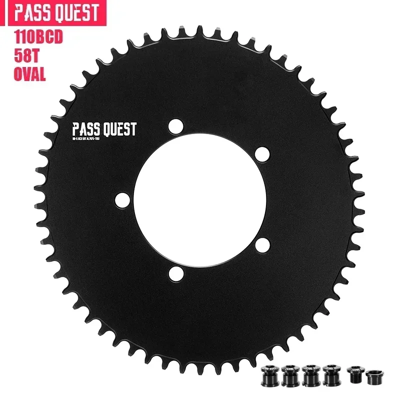 Pass Quest 110BCD オーバル/ラウンド チェーンリング 42T-58T