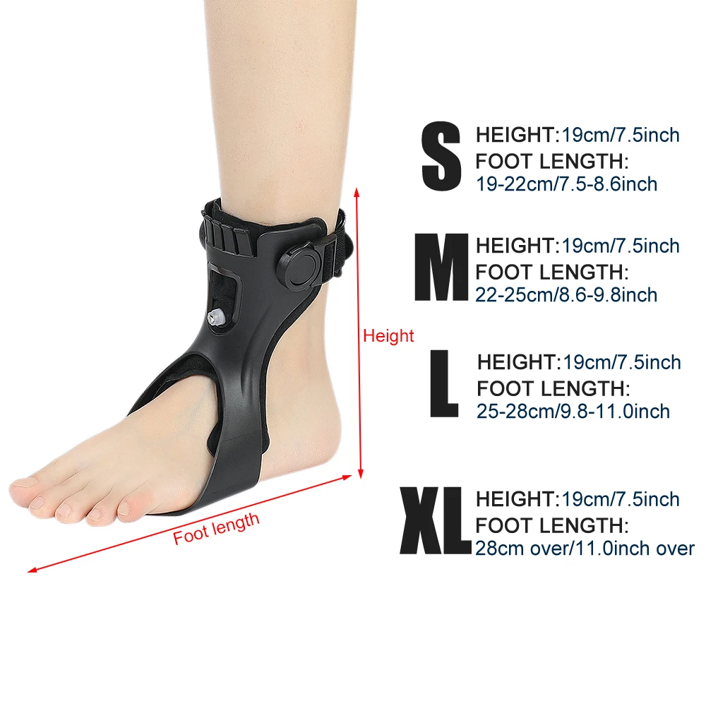 Drop Foot Brace Orthosis AFO Ankle Support Correction with Comfortable Inflatable for Hemiplegia Stroke Shoes Walking Stabilizer