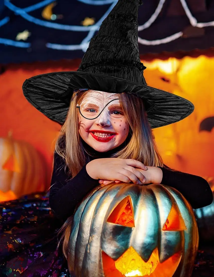 4 gafas de disfraz de bruja, sombrero malvado, guantes de bruja malvada verde, accesorios de Cosplay de película de Halloween, accesorios para mujeres, juegos de rol