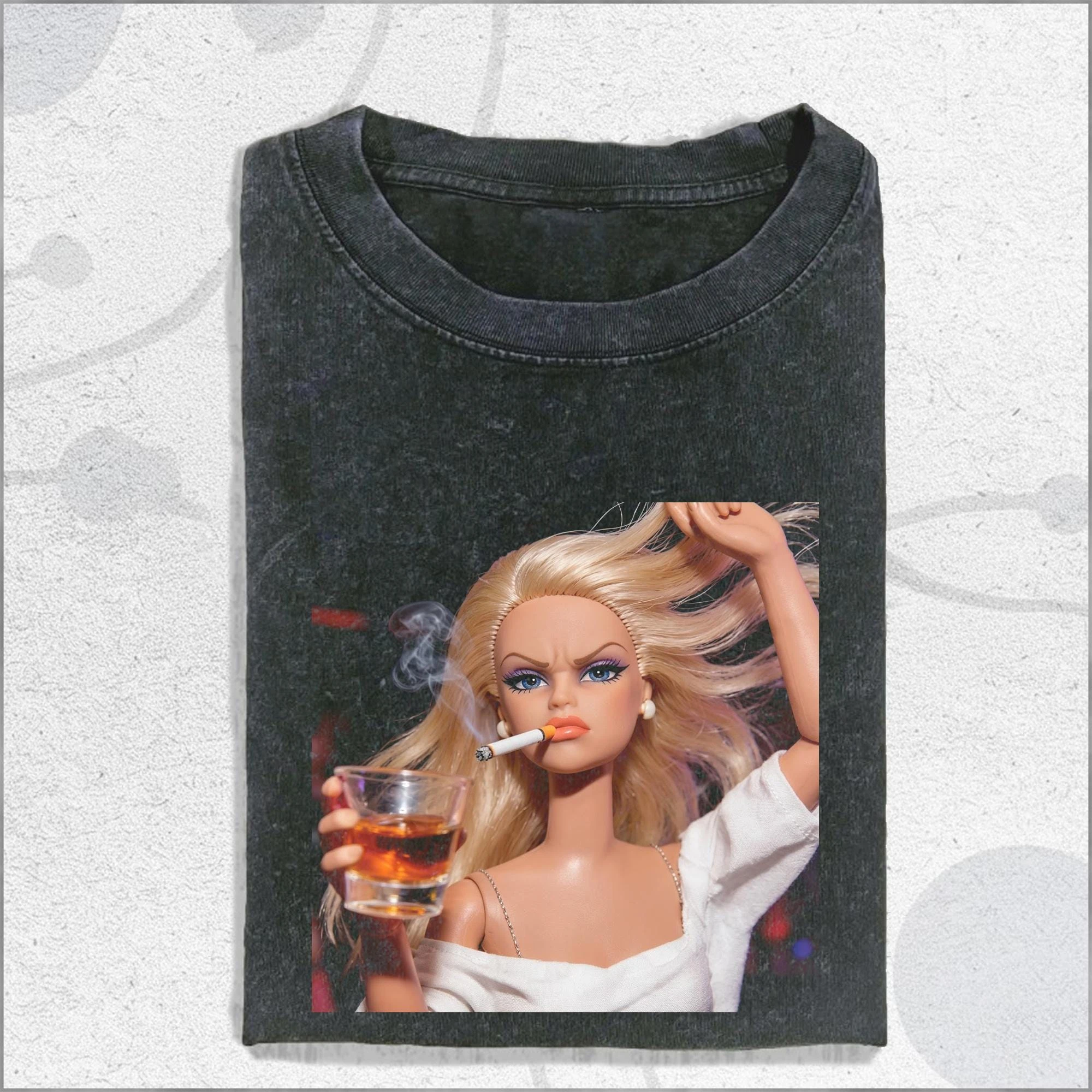 Funny Disgusting Doll Face Meme Washed T-shirt Men Women Oversized Streetwear Short Sleeve Casual Shirts Female Male Clothing