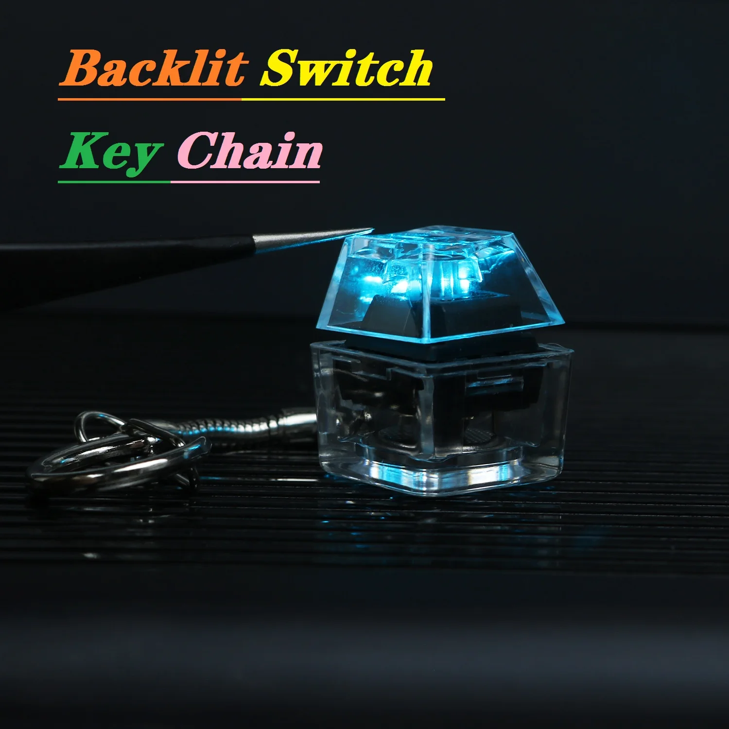 Glow Backlit Key Chain Cherry Blue Gateron Blue Switch Tactile Click Mechanical Keyboard Cherry Mx Switch individuation Tester