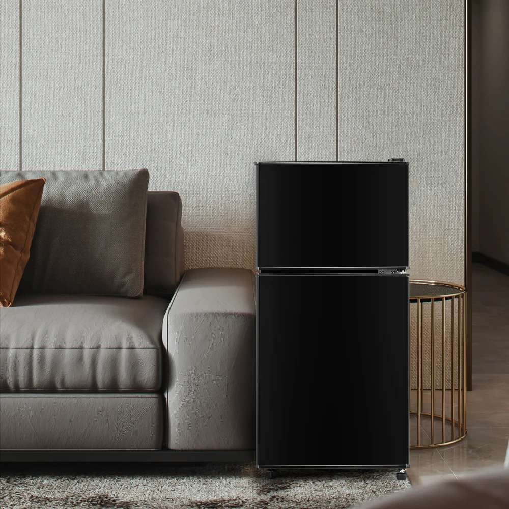 مزيج من التبريد مع 60 لترًا، الحجم الإجمالي 22 لترًا، حجم الفريزر، 38 لترًا، حجم التبريد، 102 كيلوواط ساعة/سنة، ليد