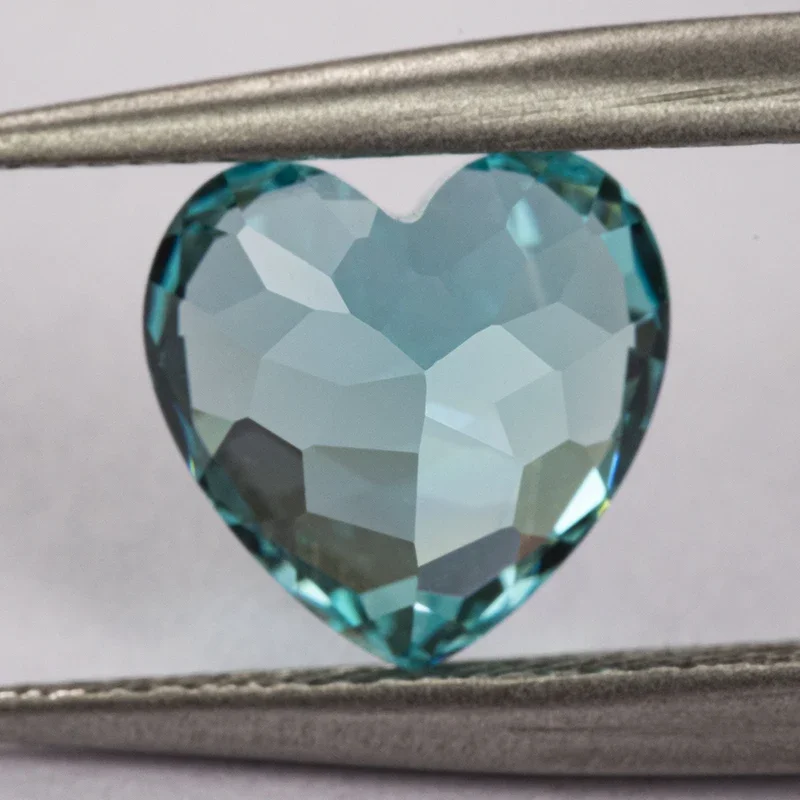 Lab Grown Sapphire Heart Shaped Paraiba VVS1 Charms Diy Advanced Jewelry Accessory Making Materials Selectable AGL Certificate