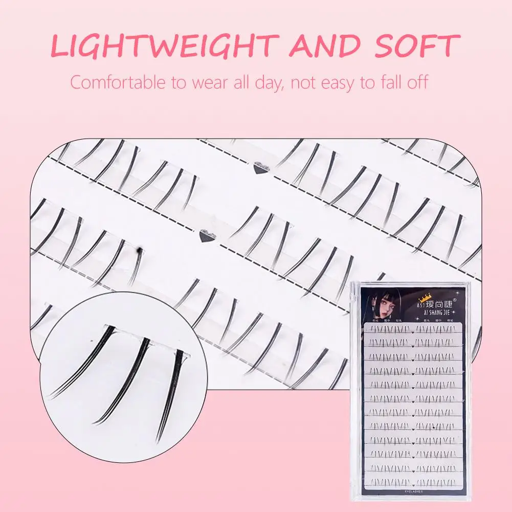 Large Capacity False Eelashes Cat Paw Lower Eyelashes Natural Transparent Thin Stem Self-Adhesive Eyelashes Makeup Tool