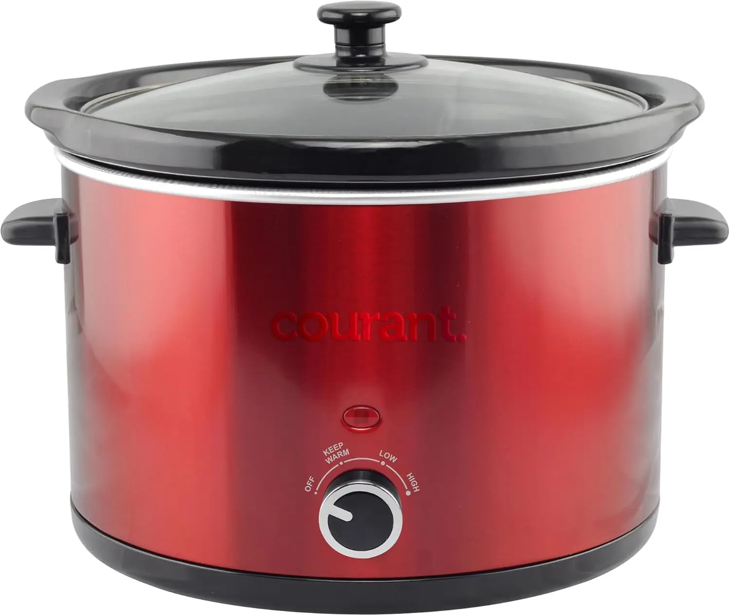 

5.5 Quart Slow Cooker with Removable Ceramic Insert, & Glass Lid With Three Temperature Settings - Red