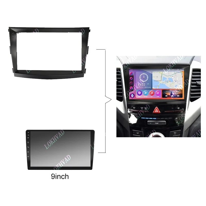 إطار راديو أندرويد للسيارة لسيارة سانج يونج تيفولي LUVi 2015-2019 9 بوصة لوحة ستيريو فآسيا 16PIN كابل طاقة سلك تسخير