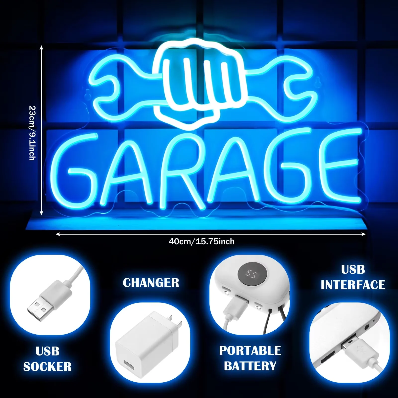 Wrench Neon Sign For Wall Decor LED Neon Light Suitable For Garage Christmas Party Bedroom Man Cave Garage Auto Repair Shop
