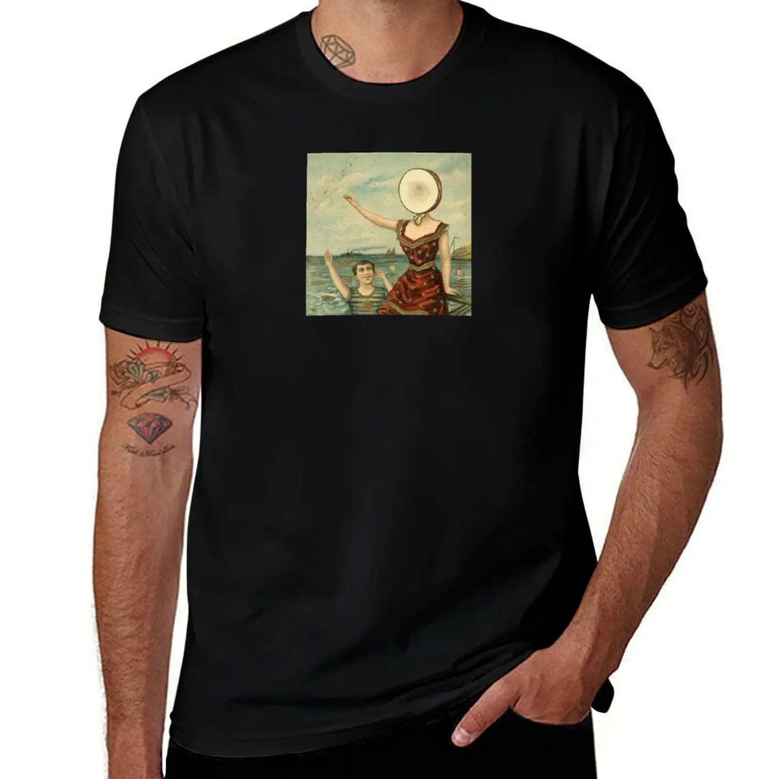 Neutral Milk Hotel – In the Aeroplane Over the Sea T-Shirt Basic Casual Wear Short Sleeve Top