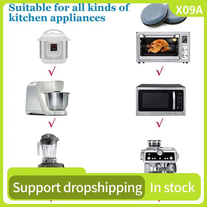 

X09A 20Pcs Kitchen Appliance Sliders For Counter, Adhesive Caddy Sliding Tray Compatible With Most Coffee Makers, Air Fryers