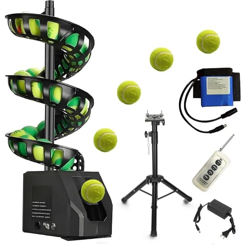 

Машина для теннисных мячей с доставкой в США и дистанционным управлением, регулируемый угол скорости высоты для школьных тренировок в тренажерном зале