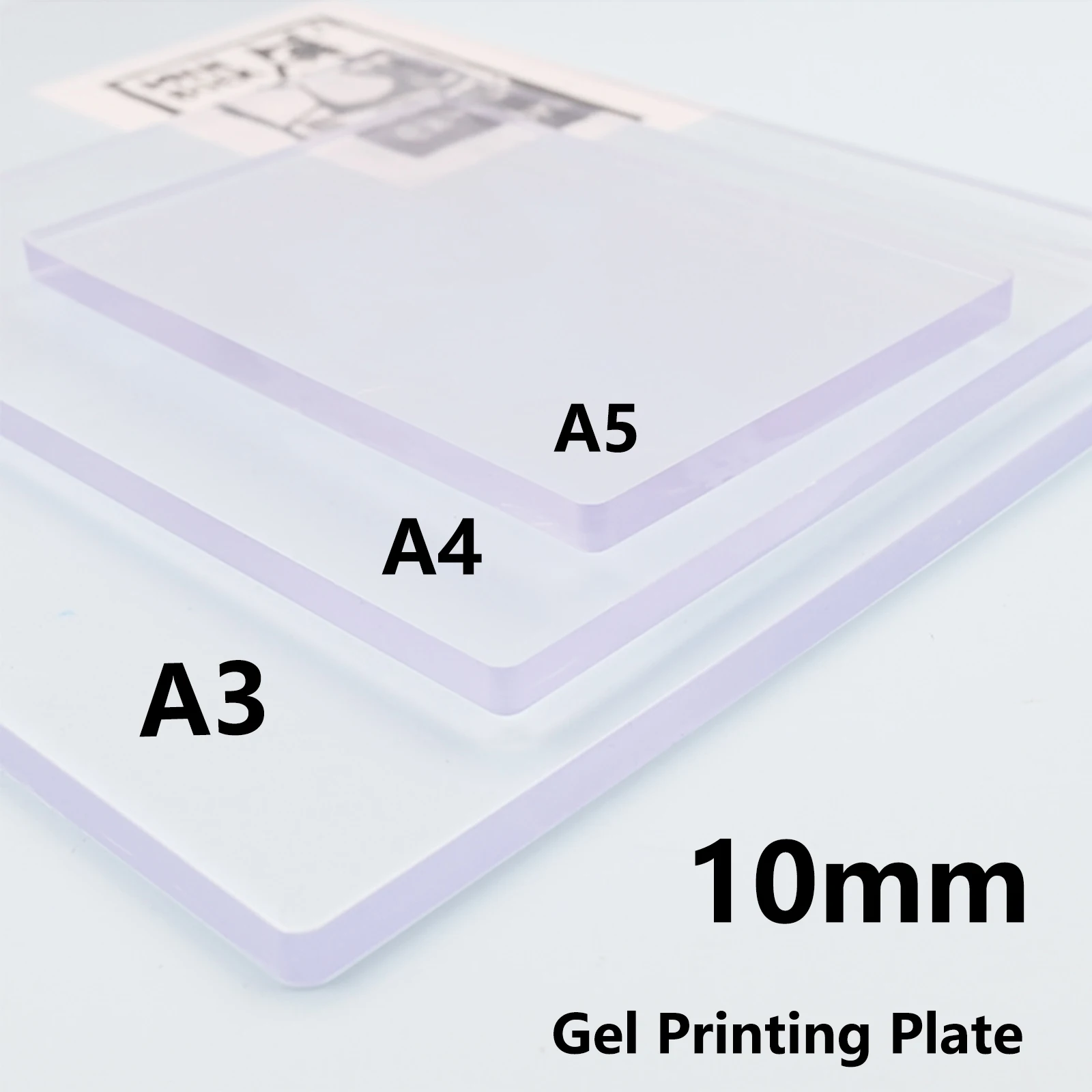 Thickened 10mm Gel Plate A5 A4 A3 Gel Printing Plate Reusable Gel Plate For Printing Craft Gel Pad Printmaking Press Gelli Plate