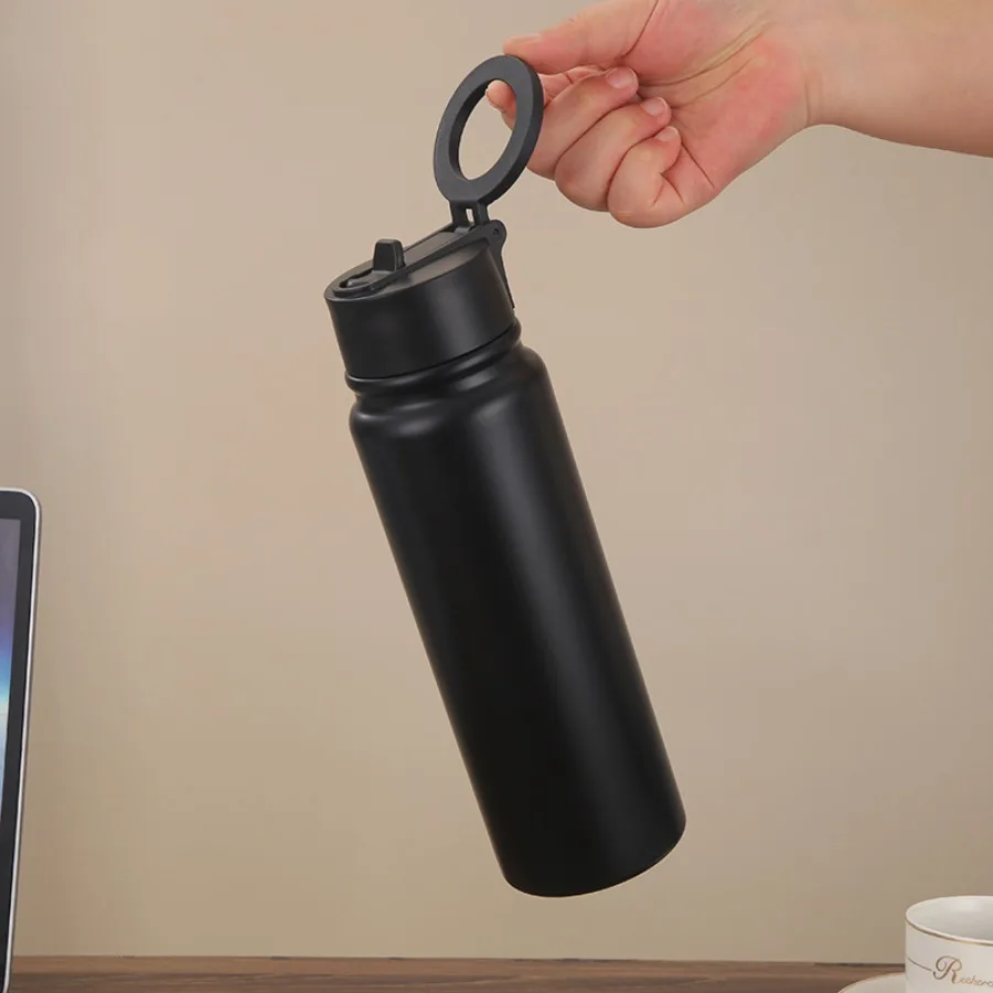 

American style carry handle simple stainless steel insulated water bottle large capacity outdoor portable sports water cups