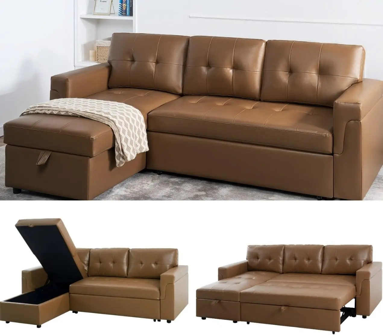 

Transform Any Space: Sleeper Sectional Sofa With Convertible Sofa Bed & Inviting Chaise. Find Tranquil Comfort With