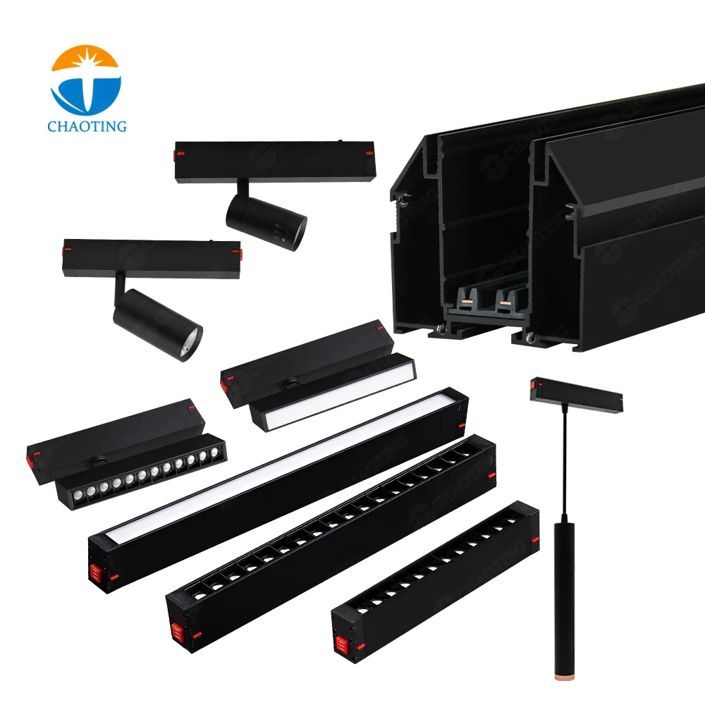 

Modern Design Magnetic Rail Aluminum Profile Wifi Bluetooth Dimmable Tuya Dimming Stretch Ceiling 220V Smart Magnet Track Lights