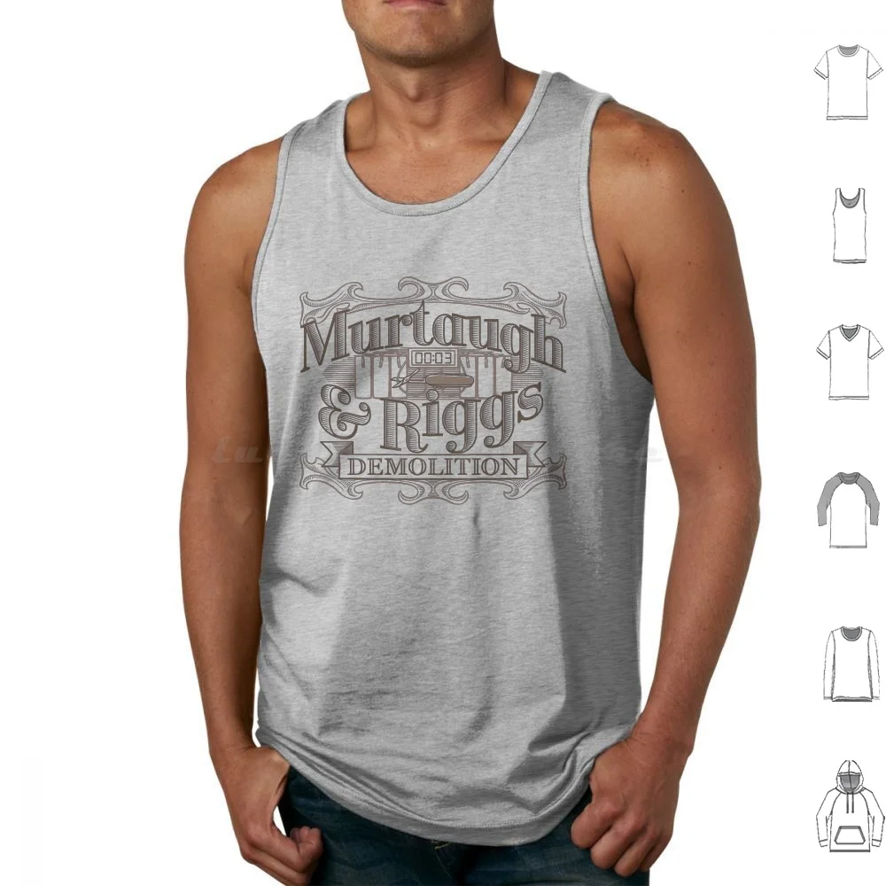 Murtaugh & Riggs Demolition Tank Tops Print Cotton Murtaugh Riggs Lethal Weapon Roger Bomb Demolition Explosion