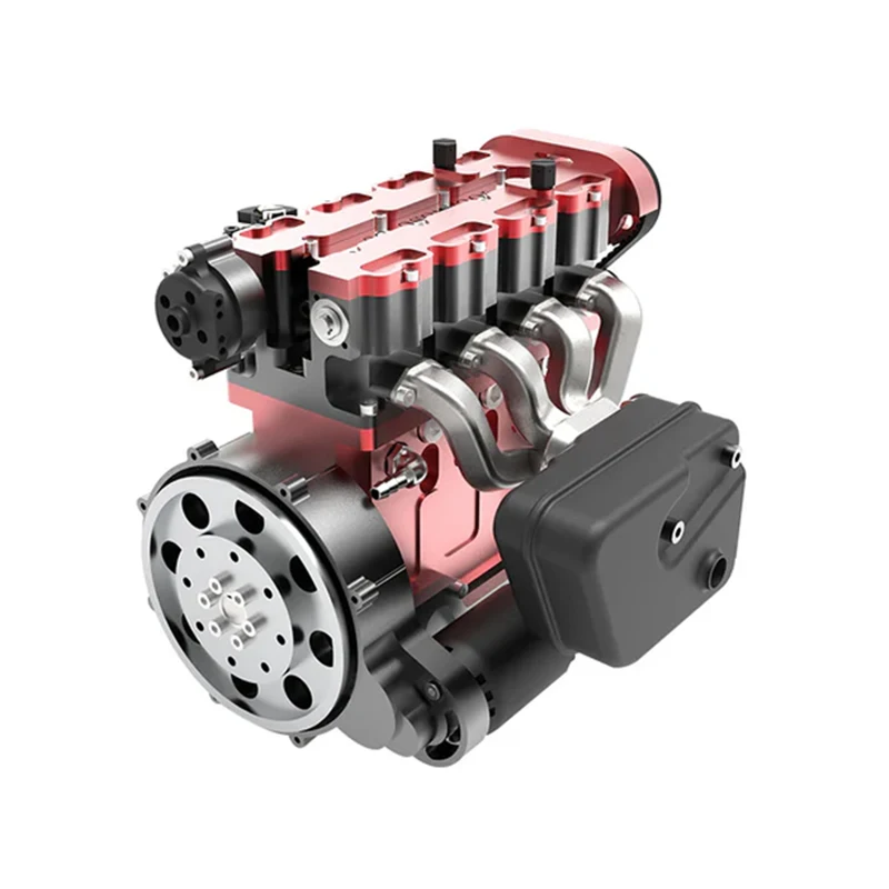 D6 Four Cylinder Engine Four Stroke Twin Cam Gasoline Engine Model Three Piston Rings Miniature Simulation Engine Toy Model