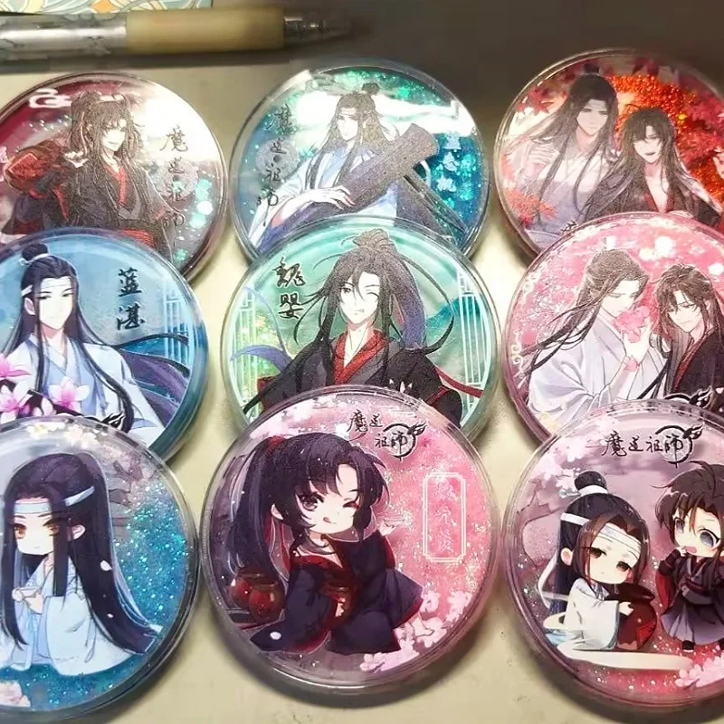 

Новый Манга Grandmaster Of Demonic Cultivation Quicksand значок Wei Wuxian, Lan Wangji мультфильм лазерная брошь косплей значки подарок