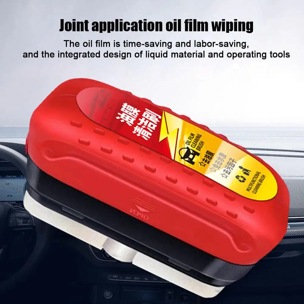 120ml Car Glass Cleaner Automotive Glass Sponge Cleaning Brush Windshield Oil Film Cleaner Polishing Maintenance Agent Car B3Q6