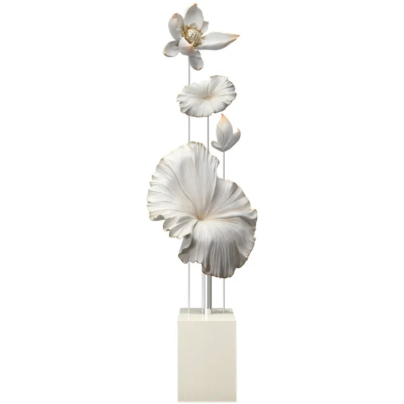 High quality creative lotus leaf living room decoration large floor TV cabinet porch office decoration