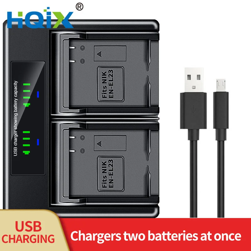 

HQIX for Nikon S810C P900S P610S P600 B700 Camera EN-EL23 Dual Charger Battery