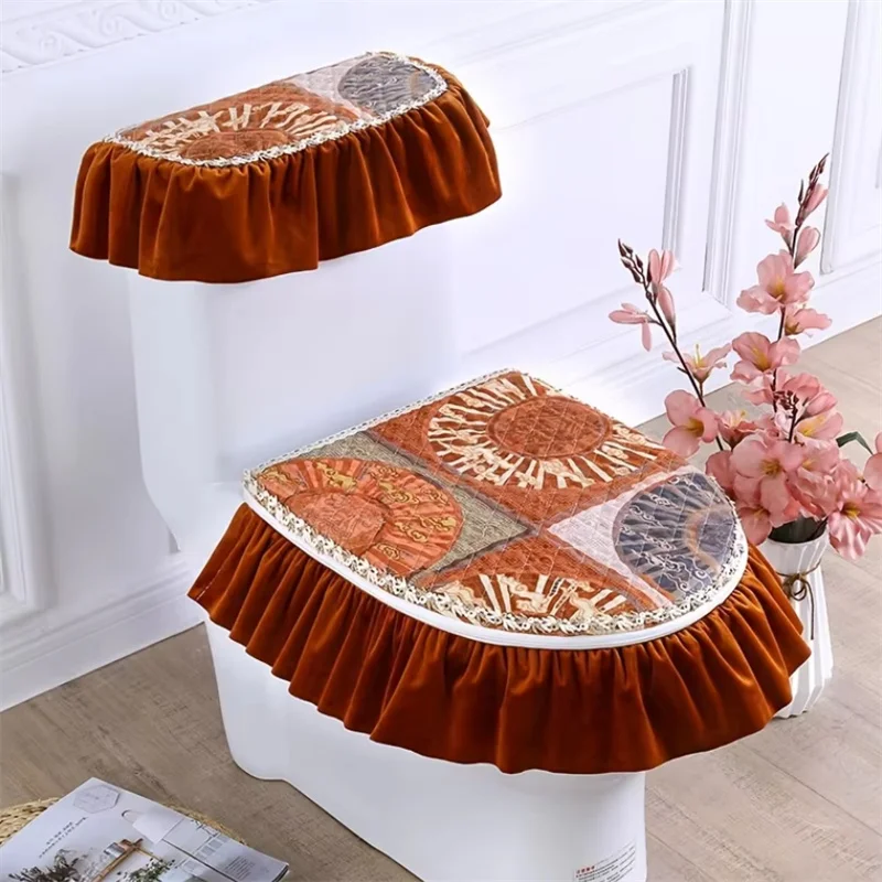 

3 шт./компл., декоративный коврик для унитаза в европейском стиле, сезон, четыре, универсальный U-образный чехол для унитаза, подушка для сиденья унитаза, стиль пальто