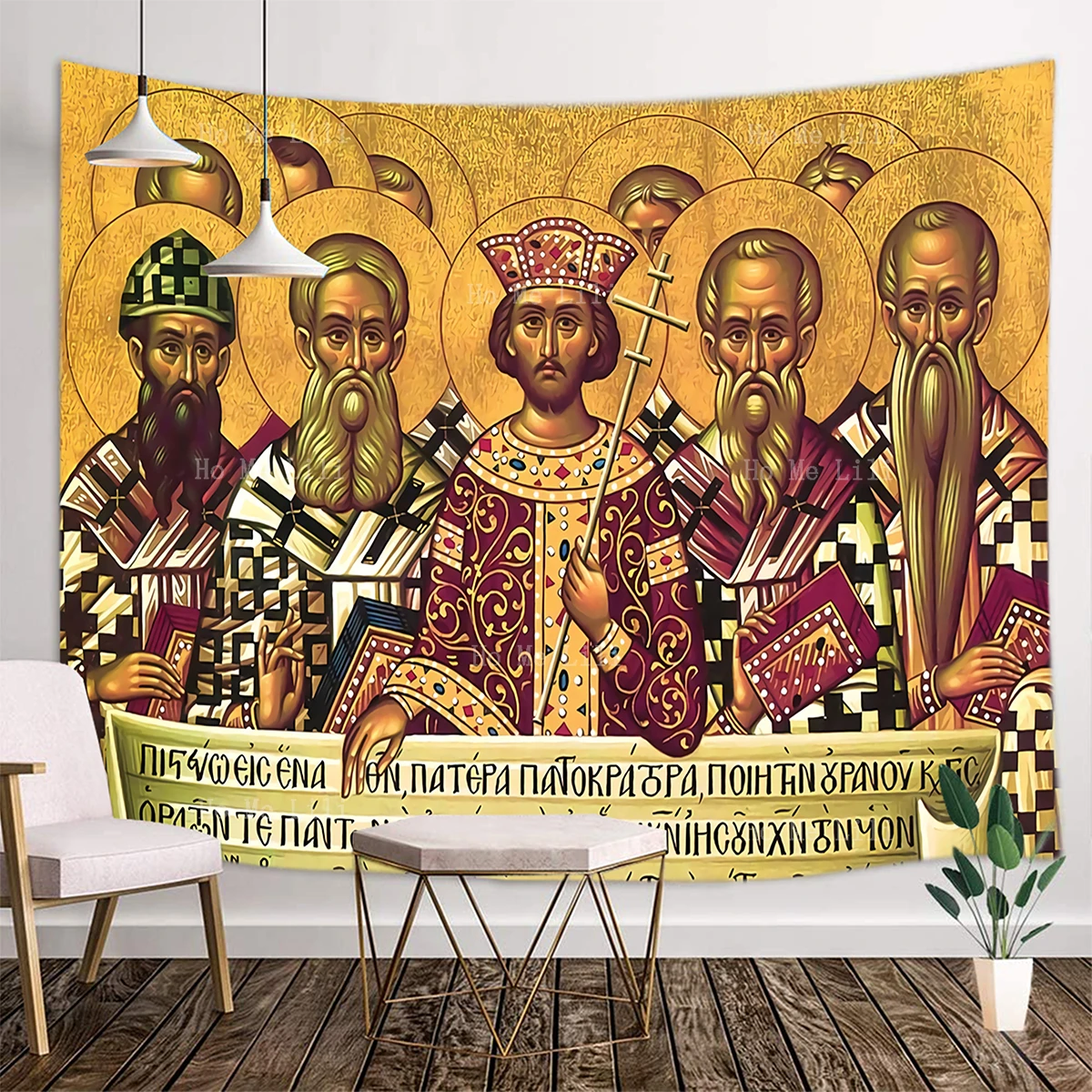 Medieval Christian Philosophy Herald Angels Catholic The Last Supper Stained Glass Tapestry By Ho Me Lili For Livingroom Decor