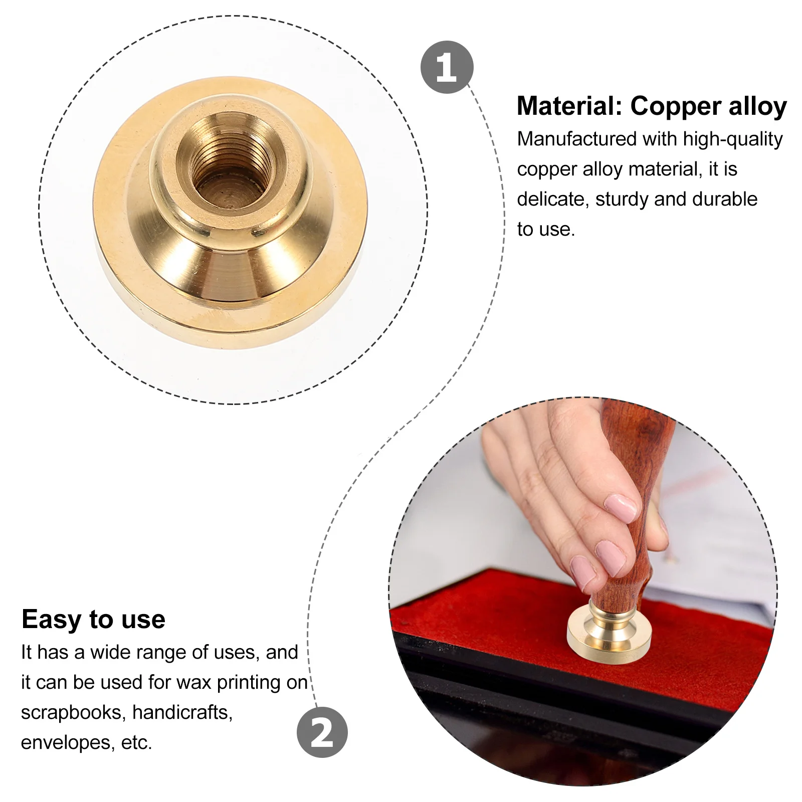 

Wax Seal Head Christmas Pattern Stamp Retro Style Copper Alloy for Envelopes Scrapbooks Handicrafts DIY Decor Christmas Wax Seal