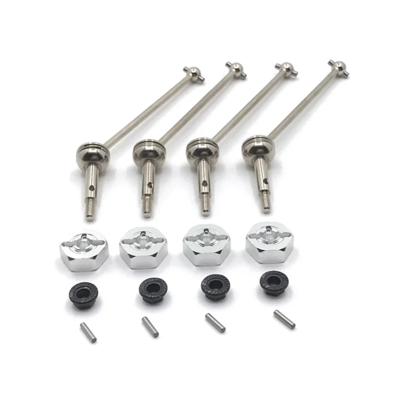 Metalen upgrade voor- en achterste kardanische as 12 mm adapter voor Wltoys 144001 144002 144010 124016 124017 124018 124019   RC auto-onderdelen
