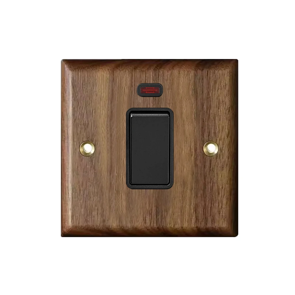 Interruttore A Levetta Vintage In Ottone E Legno Di Noce Nero, 86x86 Mm, Per Luci E Ventilatori – Stile Retrò Unico