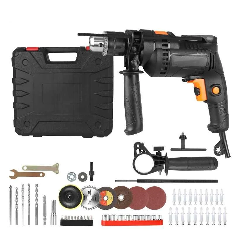 

Multi Functional Speed Regulating Electric Drill Impact Drill Power Tool Household 220v Industrial Grade Pistol Drill Set 전동드릴