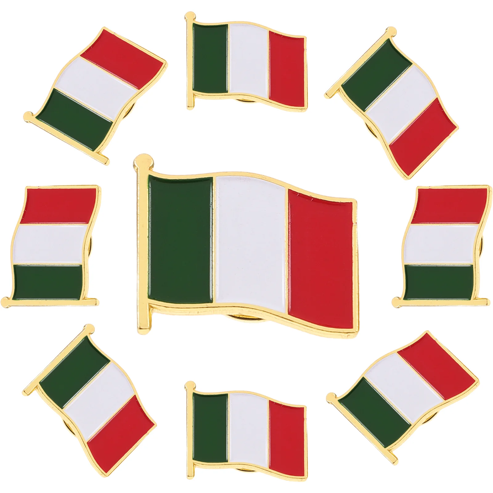 10 Pcs Italian Flag Lapel Pin Banner Flags Brooch Clothing Personalized Stoving Varnish Badge Accessories Man