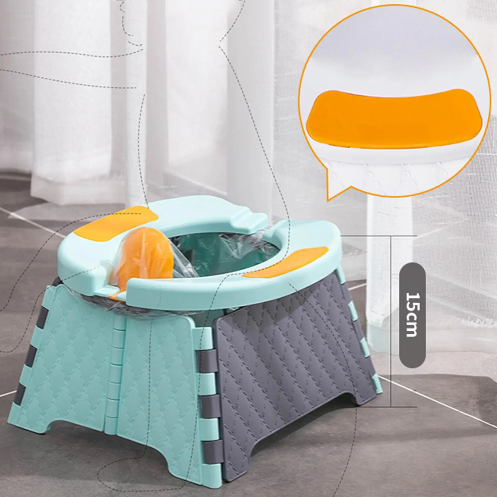 Orinal de viaje, asiento de inodoro plegable para niños pequeños, instalación conveniente, fácil de llevar, adecuado para diferentes edades