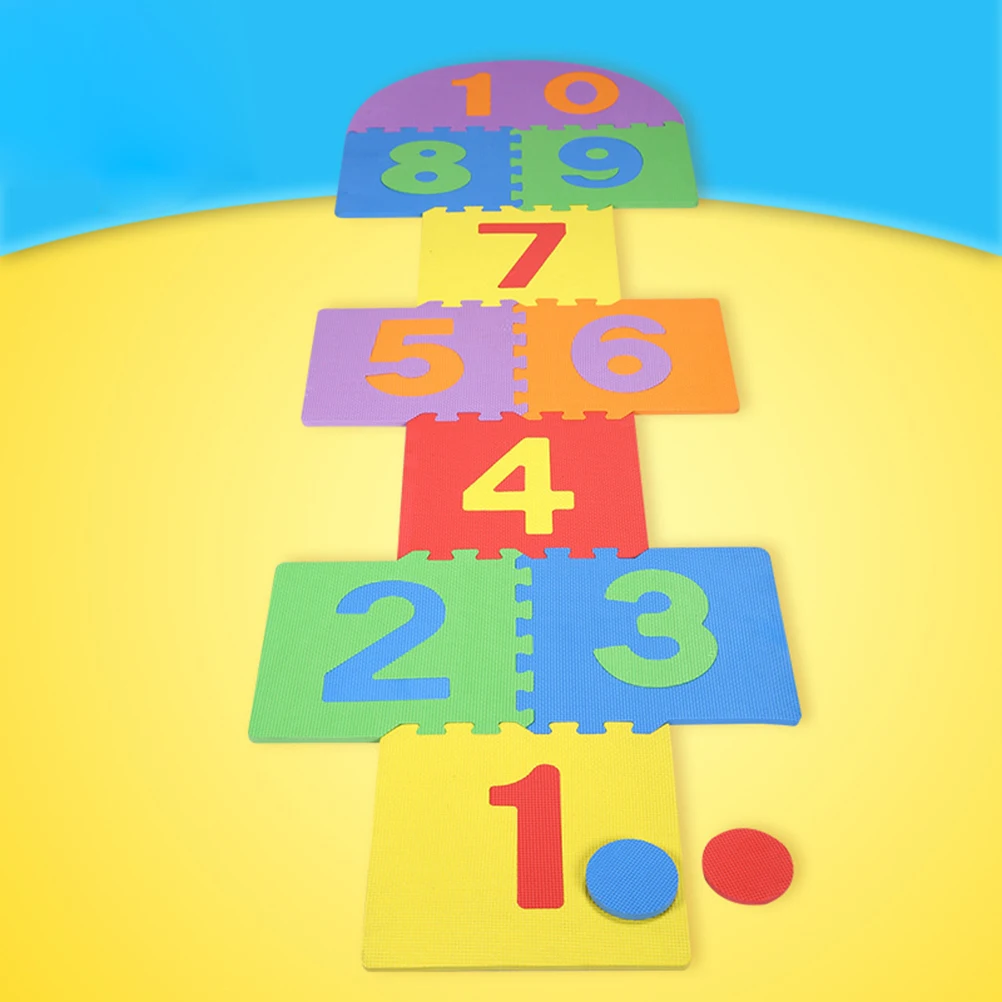 ZK20 Children Giant Hopscotch Mat Game Kids Soft EVA Foam Interlocking Tiles Indoor Outdoor Garden Family Game Toys