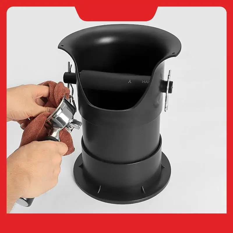 

Knock Box Parts Accessories For Espresso Grounds With Removable Non-Slip Base, Coffee Grind Collection Dump Bin,Black