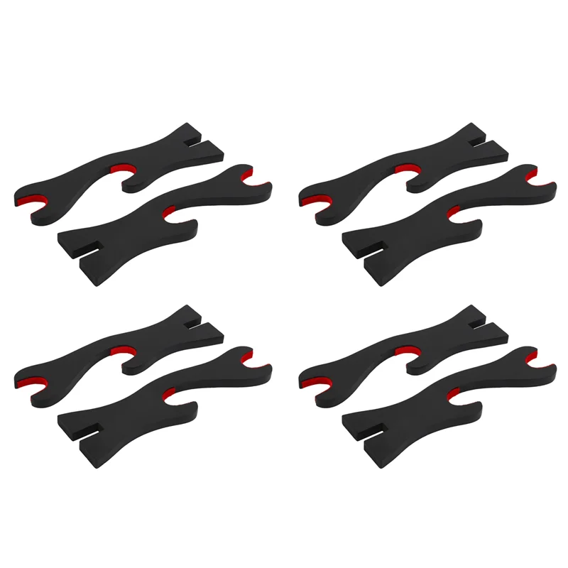 ABWR-4X 2 계층 카타나 사무라이 검 홀더 블랙 브래킷 행거 레드 코튼 디스플레이 스탠드