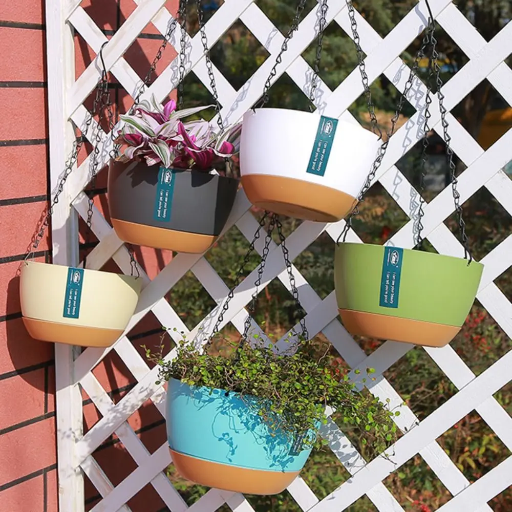 1 PCS Durable Self-Watering Hanging Planters Thickened Plastic Hydroponic Plant Pot With Removable Tray