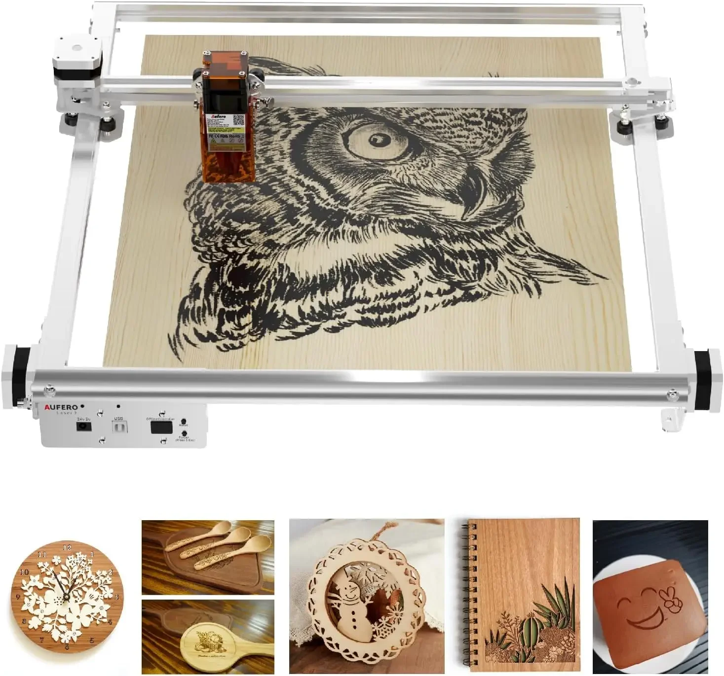 2 Laser Engraver, 5W Long Focus Diode Laser Engraver, Laser Wood Cutter and Engraver Machine, 15.7x15.7 inch Engraving Ar