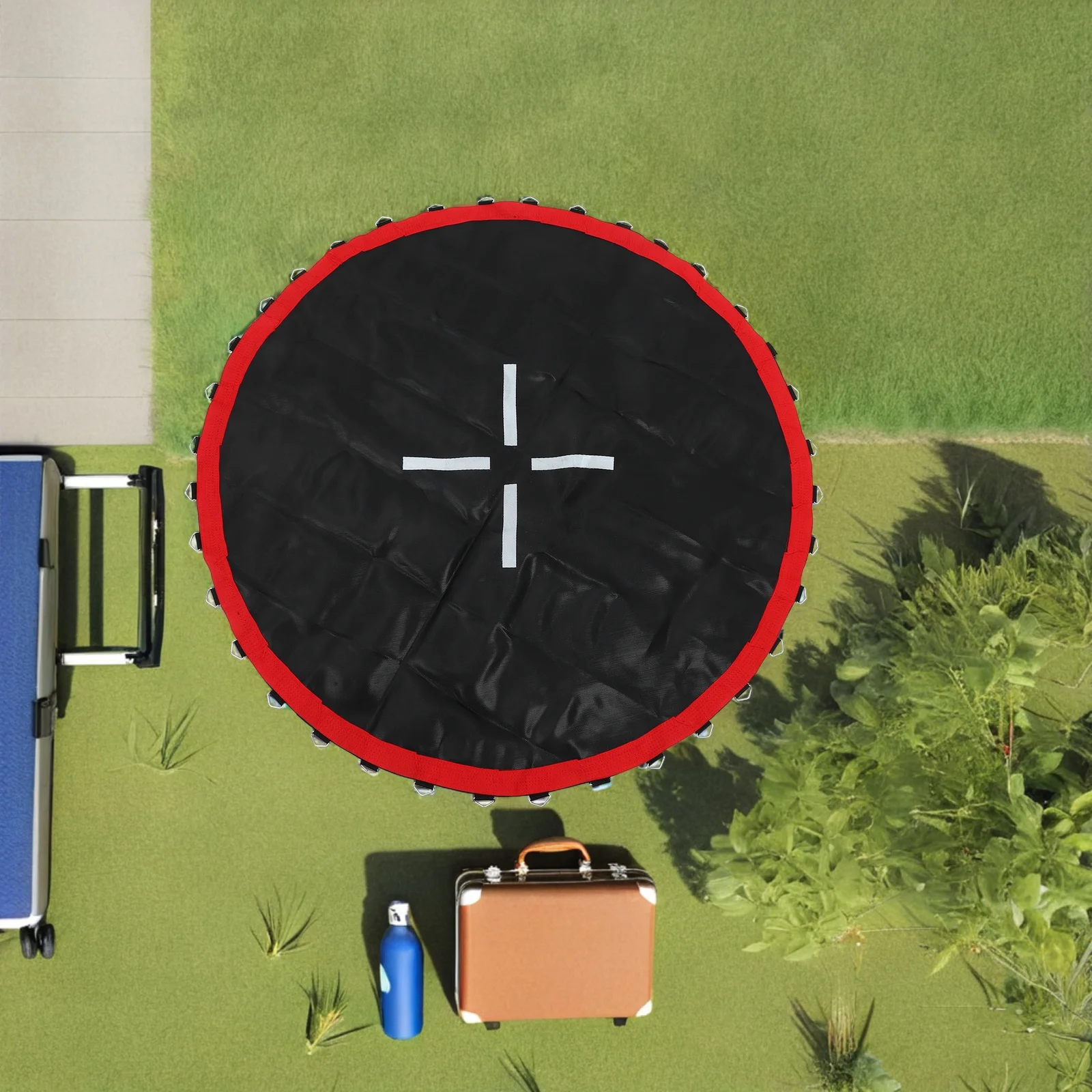 

Round Black High Elastic Trampoline Replacement Mat Durable Outdoor Indoor Jumping Pad For Fitness Family Fun Breathable