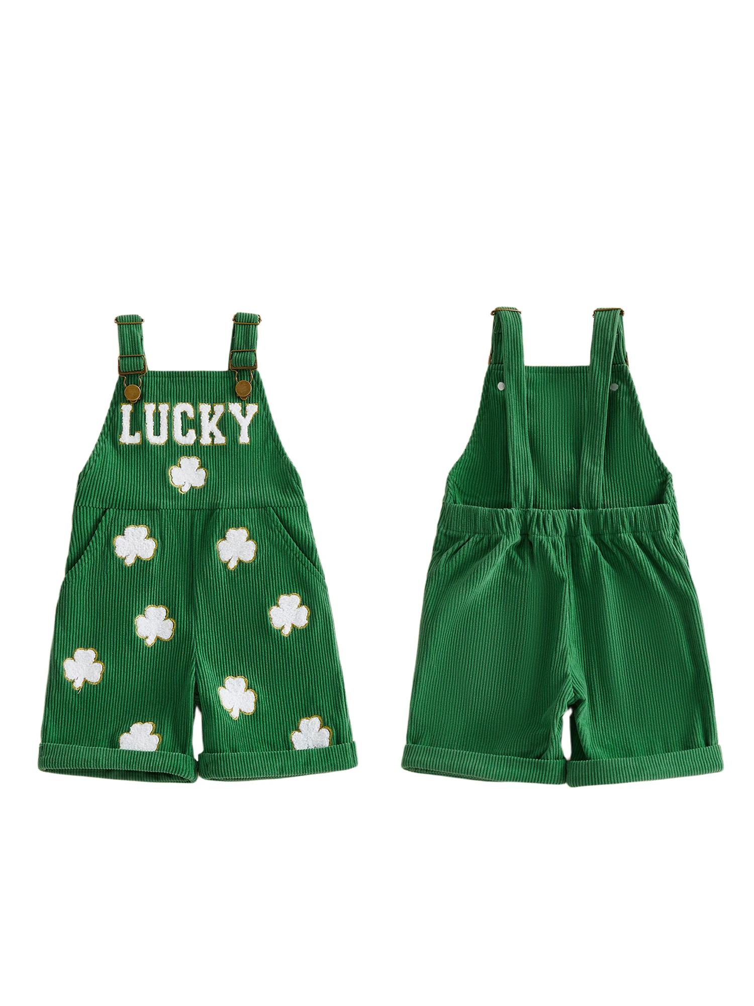 

Детский зеленый комбинезон без рукавов с вышивкой в виде клевера, повседневный наряд на День Святого Патрика для ирландских праздников