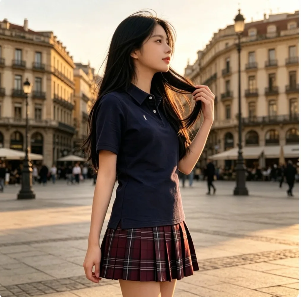 Academy JK Polo set, New Summer Short Sleeve School Uniform for Students,Basic Daily Outfit for Campus Life & Cosplay Occasions