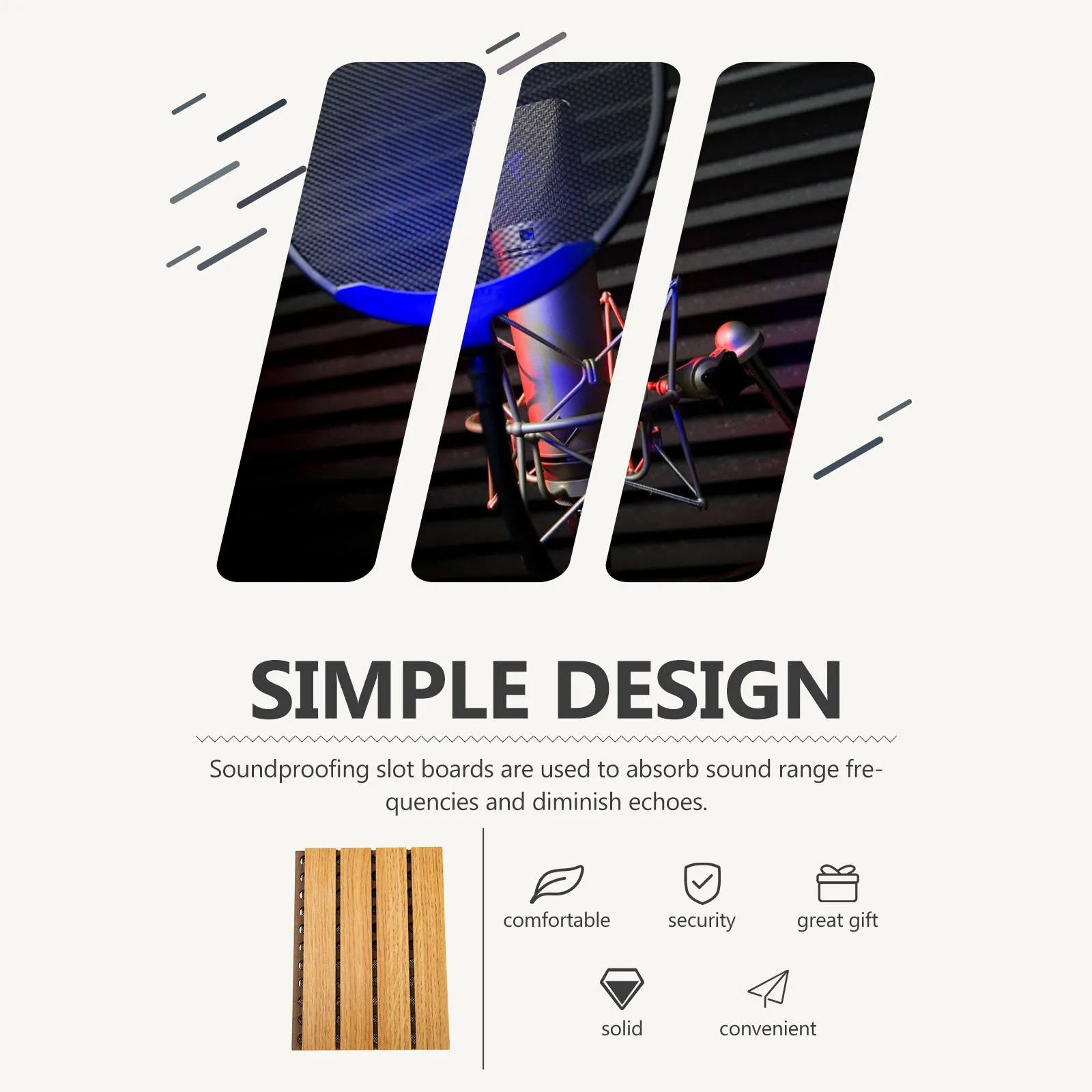 

Creative Sound Absorbing Wooden Perforated Panels Noise Reduction Acoustic Board For Studio Ktv Gym School