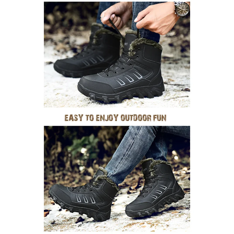 

Men’s Winter Outdoor Boots, Hanukkah Festival Ready, Thick Lined Calf, Anti-Skid Soles, Breathable for Snow Adventures