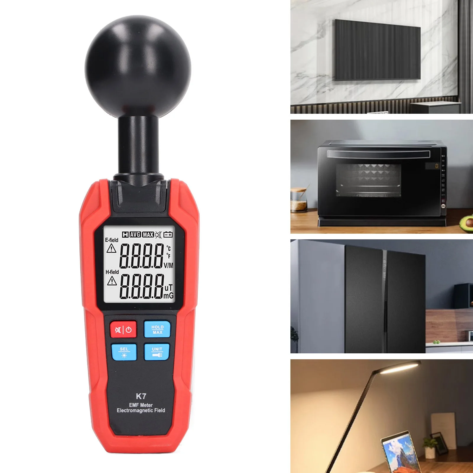 Rilevatore di radiazioni magnetiche Misuratore EMF Rilevatore di campo elettromagnetico Rilevatore di tester portatile per rilevatore EMF esterno per ambienti domestici