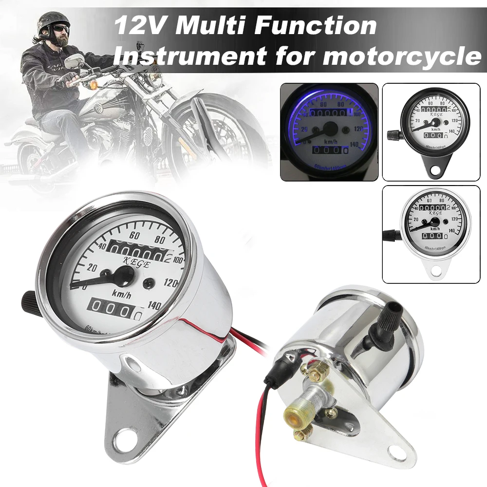 Motorcycle Odometer Speedometer Tachometer Speedo Meter LED For Honda Cafe Racer